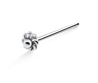 Flower Shaped Silver Straight Nose Stud NSKA-612